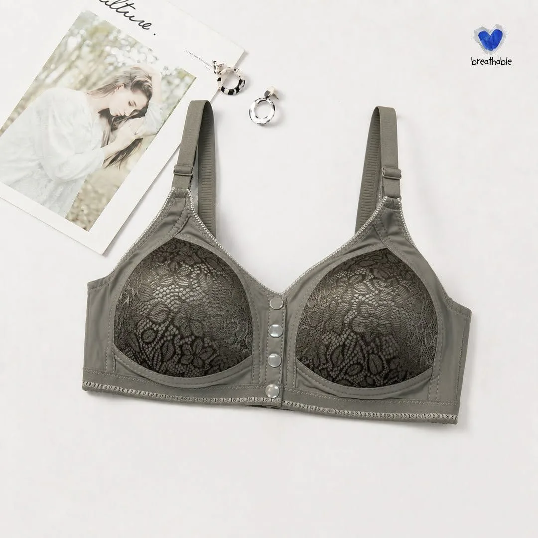 Breathable Front Closure Lace Sports Bra