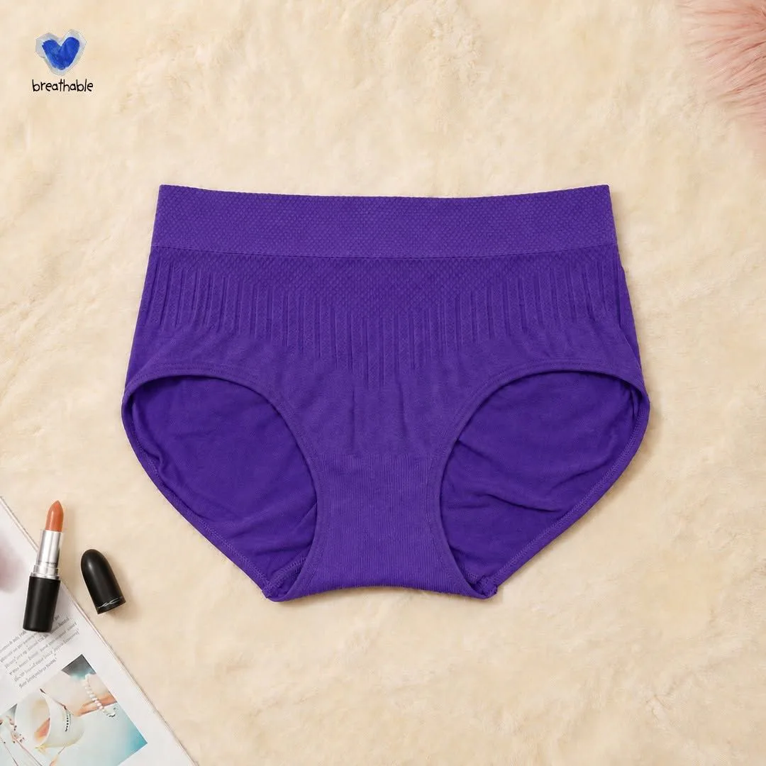 Breathable Ribbed Cotton High-Waist Panty