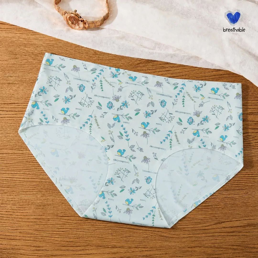 Extra Comfortable Seamless Printed Panty - Blue Bird