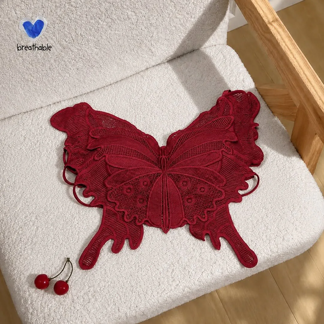 Breathable Luxe 3D Butterfly Embroidered Lace Bralette